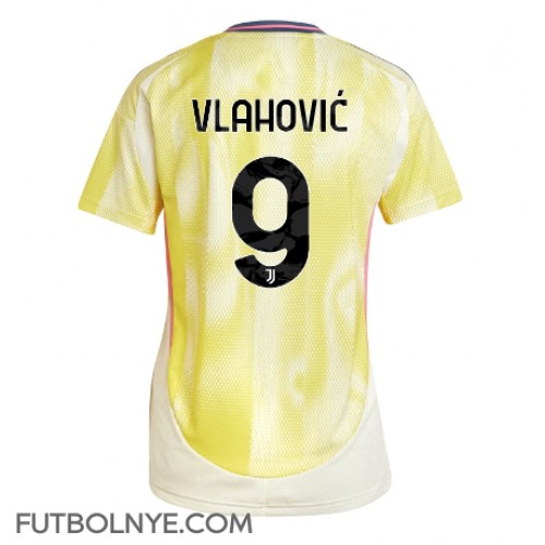 Camiseta Juventus Dusan Vlahovic #9 Visitante Equipación para mujer 2024-25 manga corta